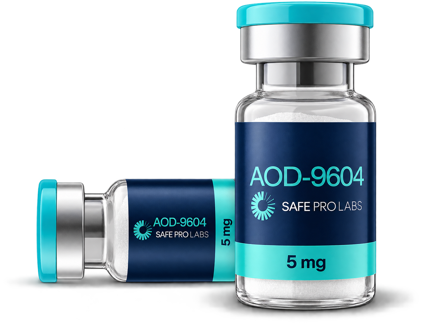 Safe Pro Labs AOD-9604 5 mg vial packaging mockup